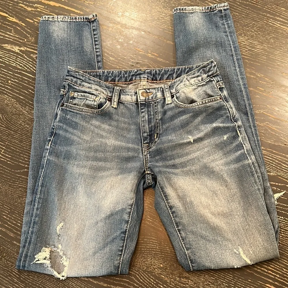 RALPH Lauren Denim Supply Low Slim Jeans - Distressed & Whiskering size 28/34 - Image 4