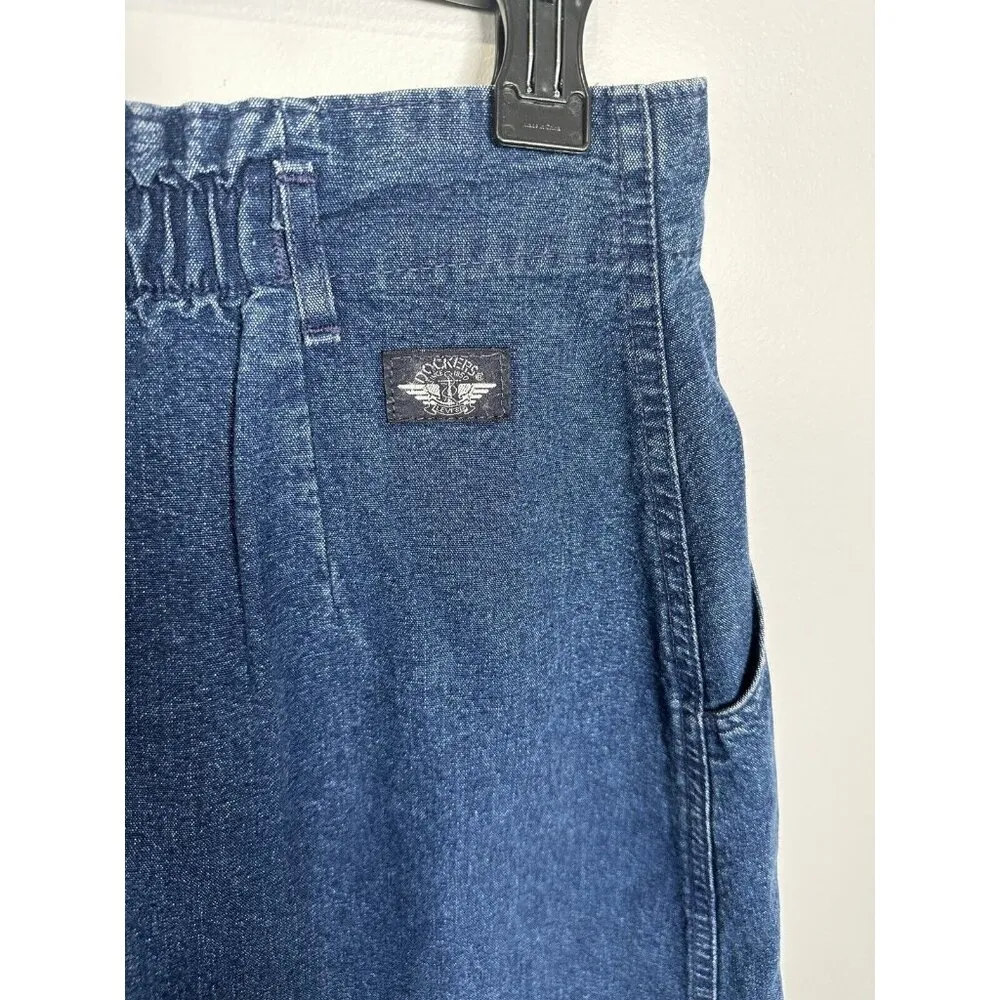 Vintage Dockers Denim Skirt Size 10 Blue Jean Midi Modest Pockets High Waisted - Image 13