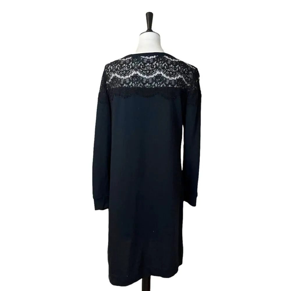 Westport Dressbarn Lace Trim Long Sleeve Sweatshirt Dress Women's Size Large - Image 4