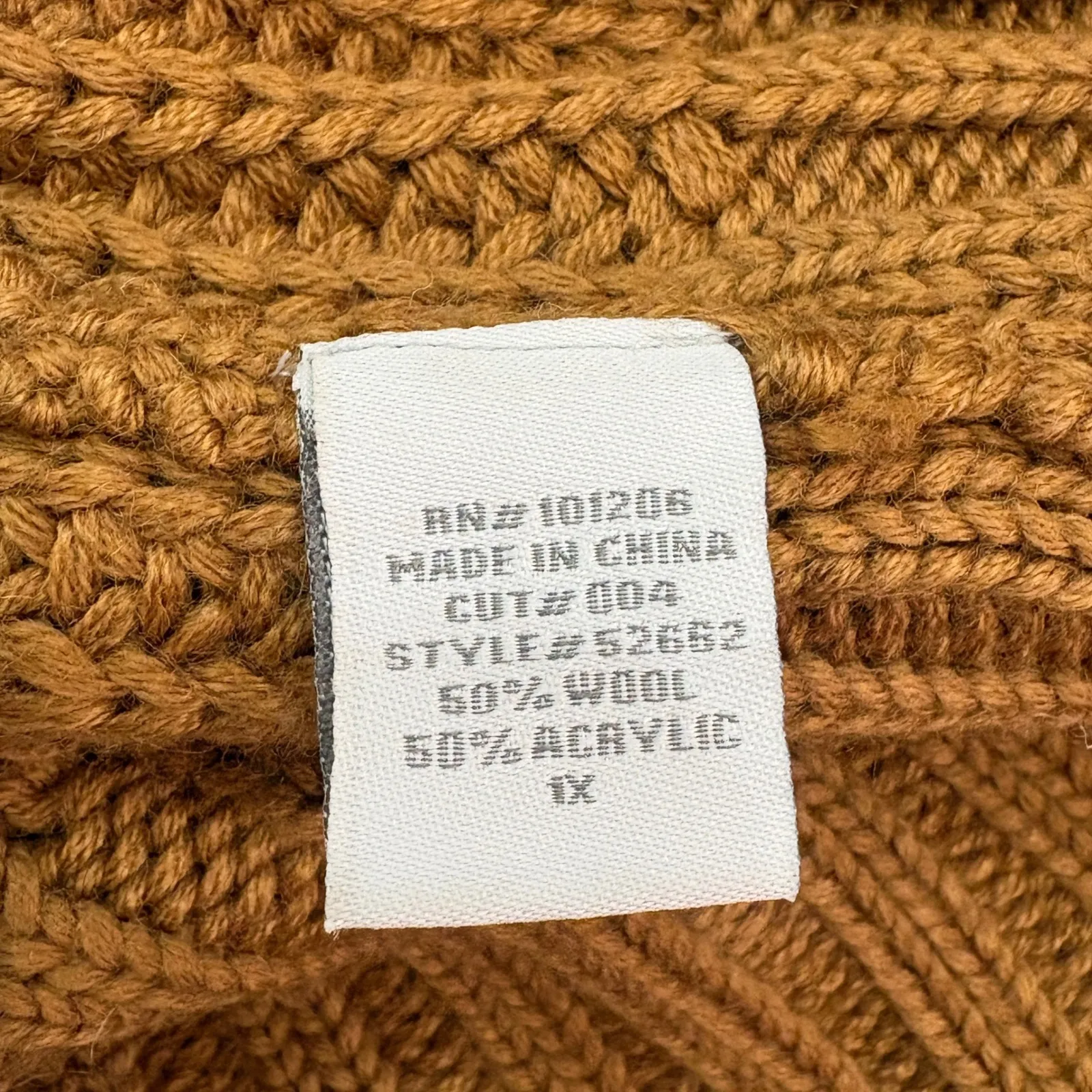 Soft Surroundings City Sweater Chunky Knit Double Breasted Camel Tan Size 1X - Image 5