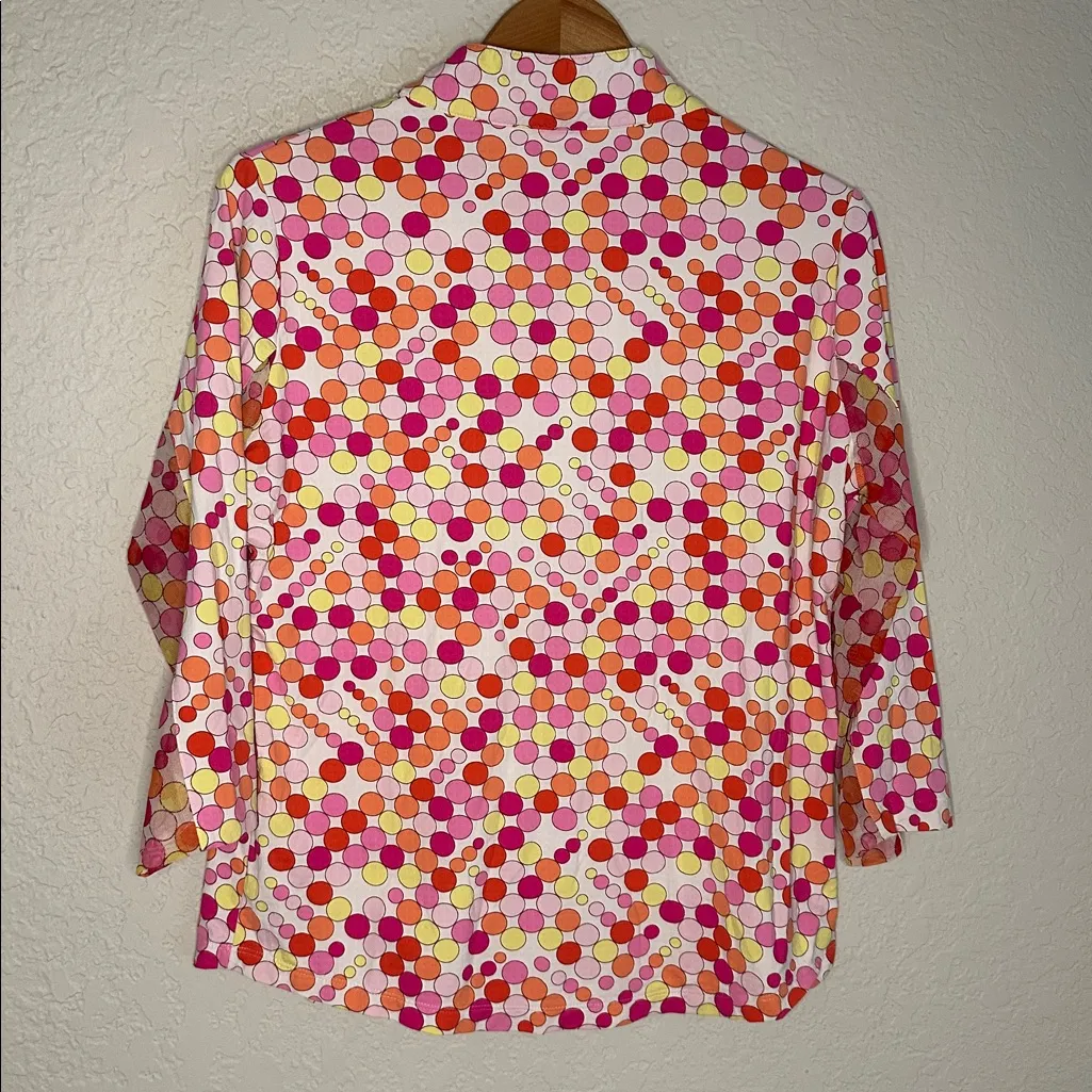 IBKUL 1/4 Zip Pink Orange Top Mesh Sides UPF Golf Athletic Activewear Outdoor Size L - Image 8