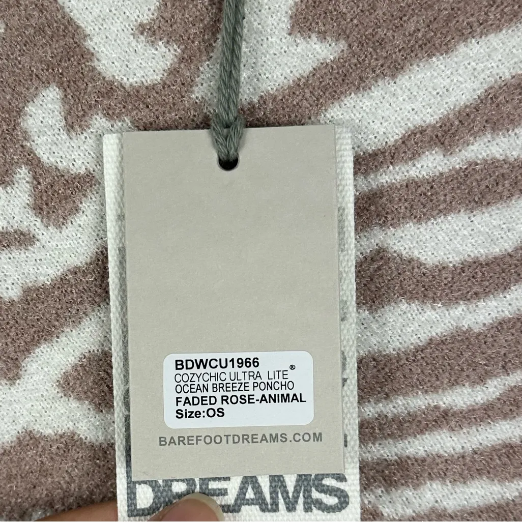Barefoot Dreams Animal Print Ocean Breeze Poncho Ultra Lite Cozy Soft NWT OS - Image 5