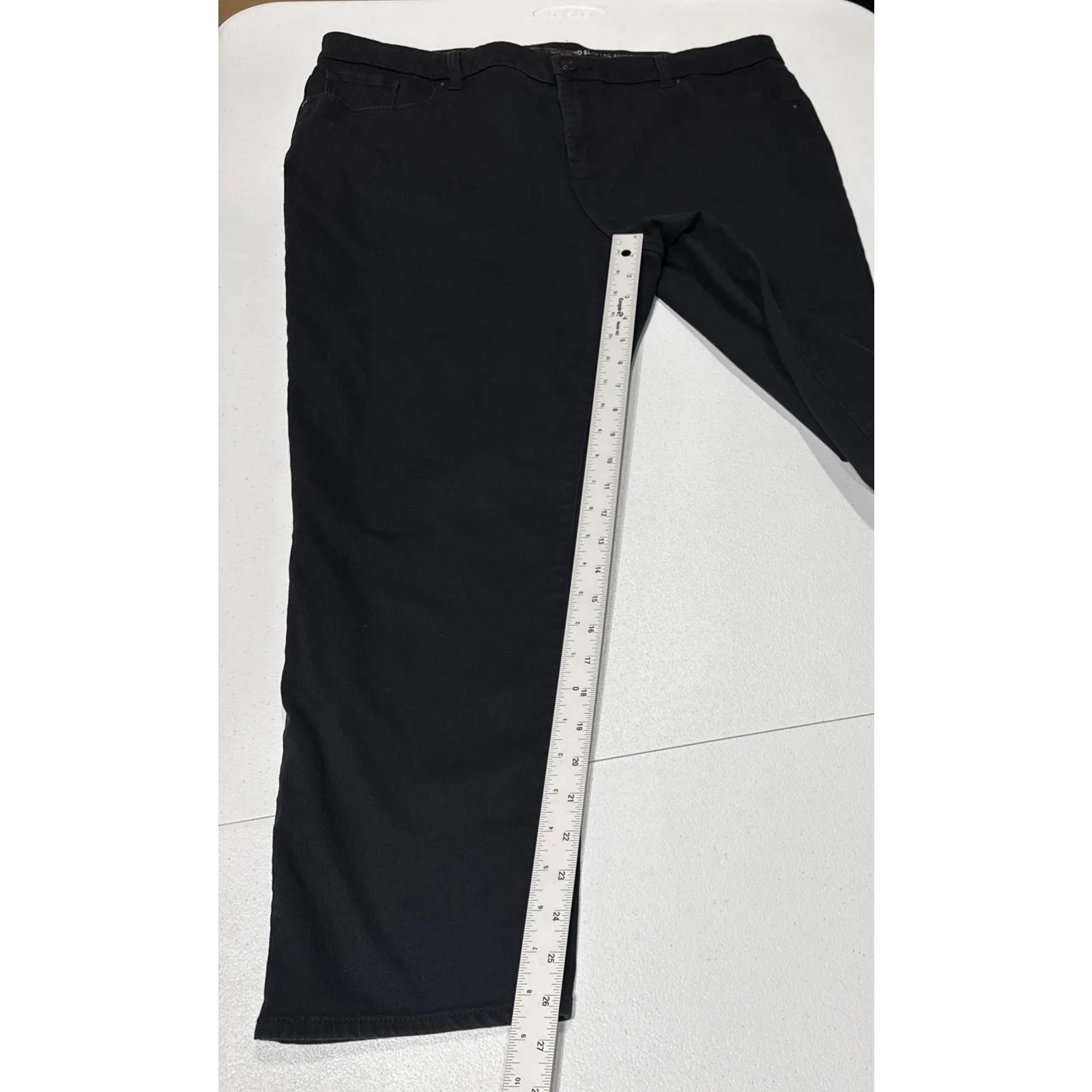 Chicos Jeans Womens So Slimming Girlfriend Slim Leg Ankle Black Size 16R or 3R - Image 9