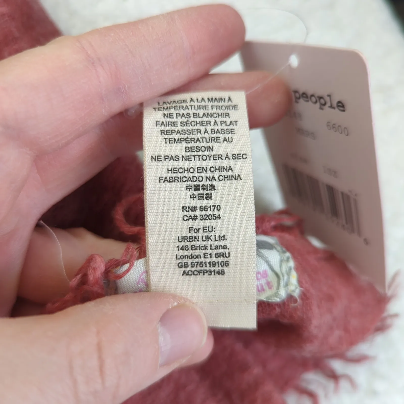 Free People Sun-Washed Fringe Travel Scarf Mars Oversized Knit Wrap Red Large - Image 5