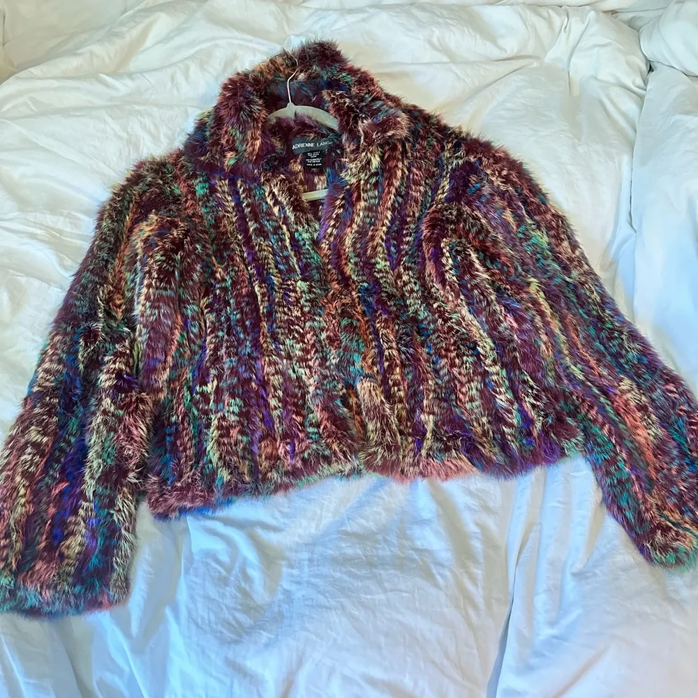 Like new condition Adrienne Landau Rabbit Fur Coat. - Image 4