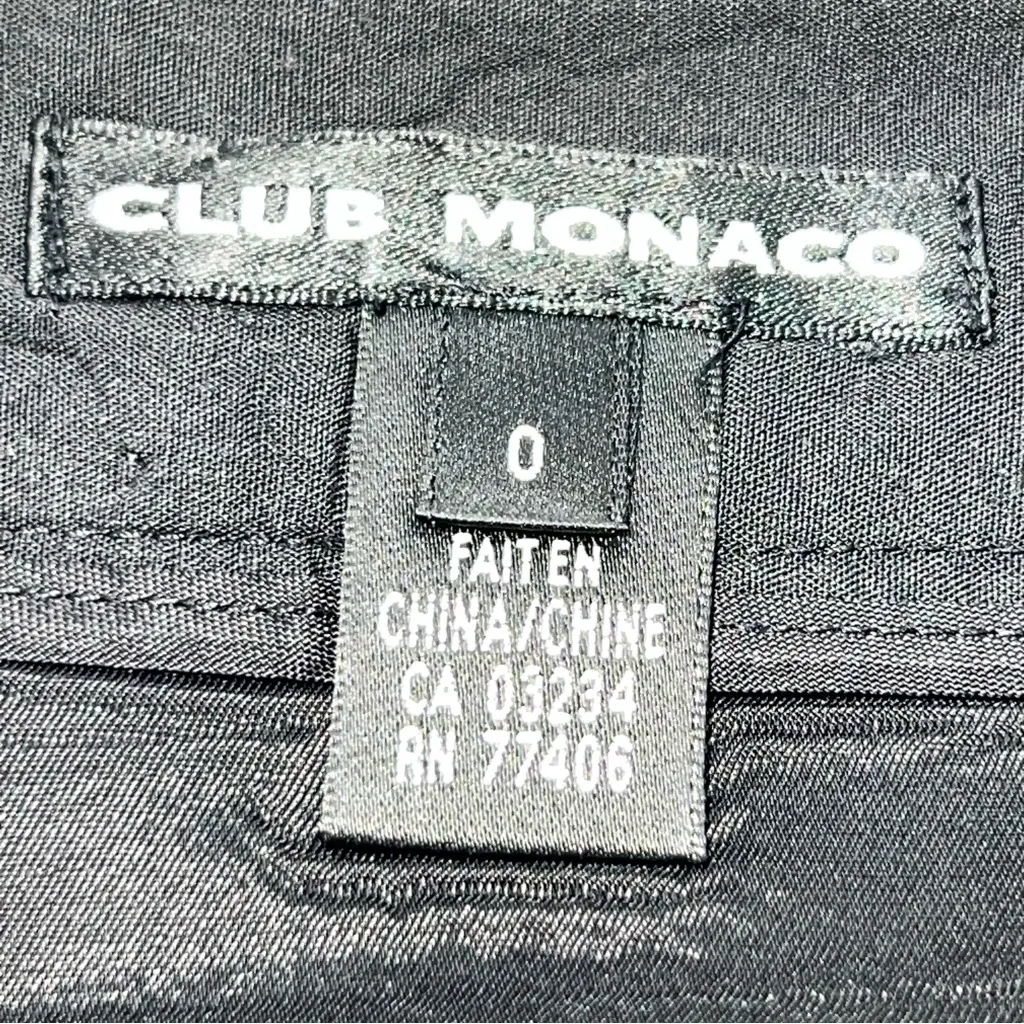Club Monaco Classic Black Pencil Skirt w/Back Kick Pleated Vent-Size0 - Image 9