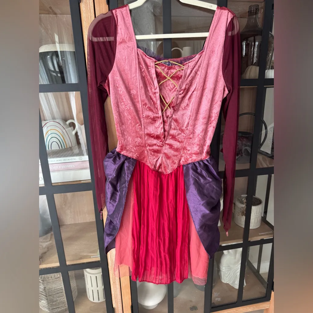 Hocus Pocus halloween costume dress Sarah Sanderson cosplay witch spirit disney Purple Size M - Image 2