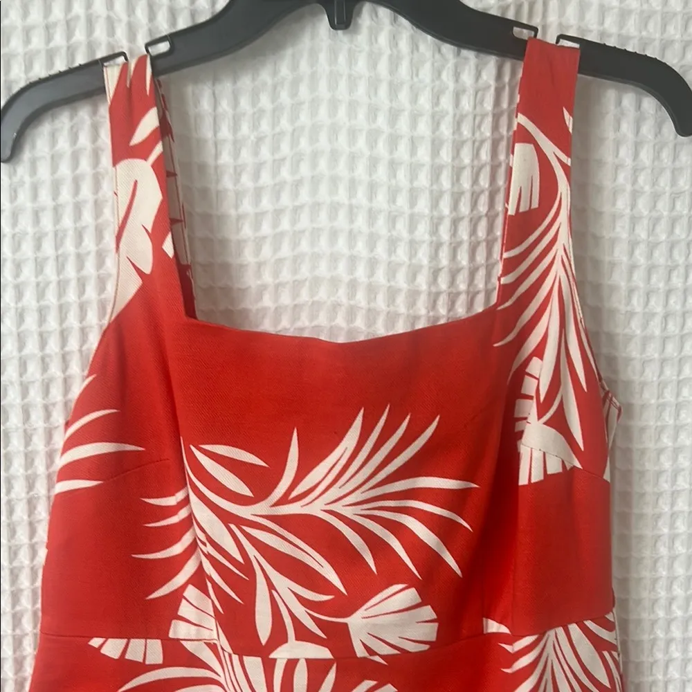 Boden Red Hawaiian Cotton Tropical Print Yolanda Sun Dress Size 8 - Image 3
