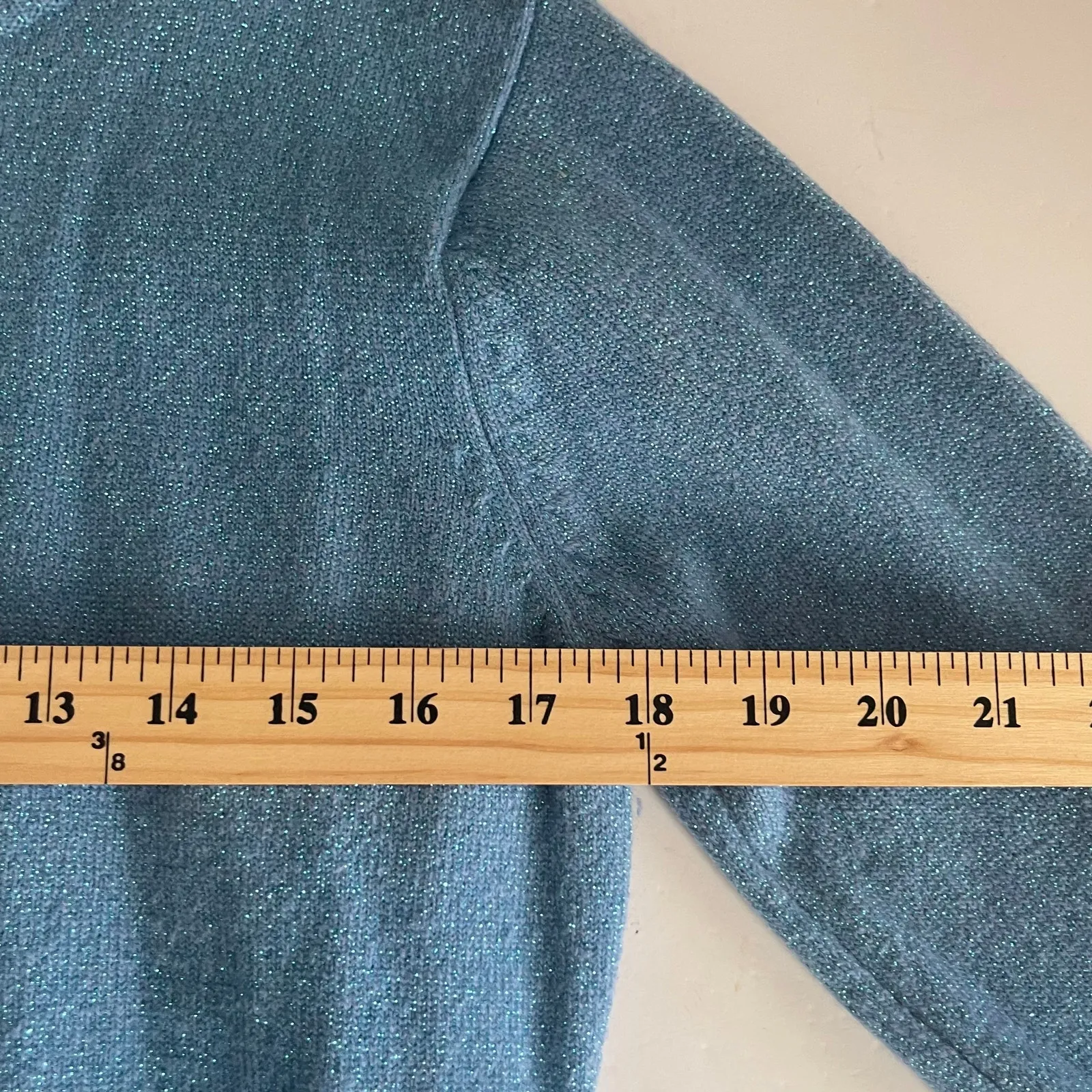 Route 66‎ Size Large 58% Wool Blend Metallic Blue Sweater - Image 6