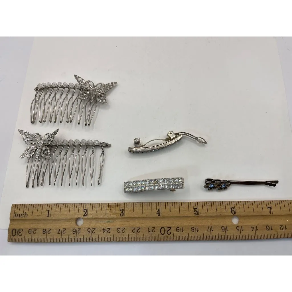 Set Of Rhinestone & Butterfly Hair Accessories - Image 5