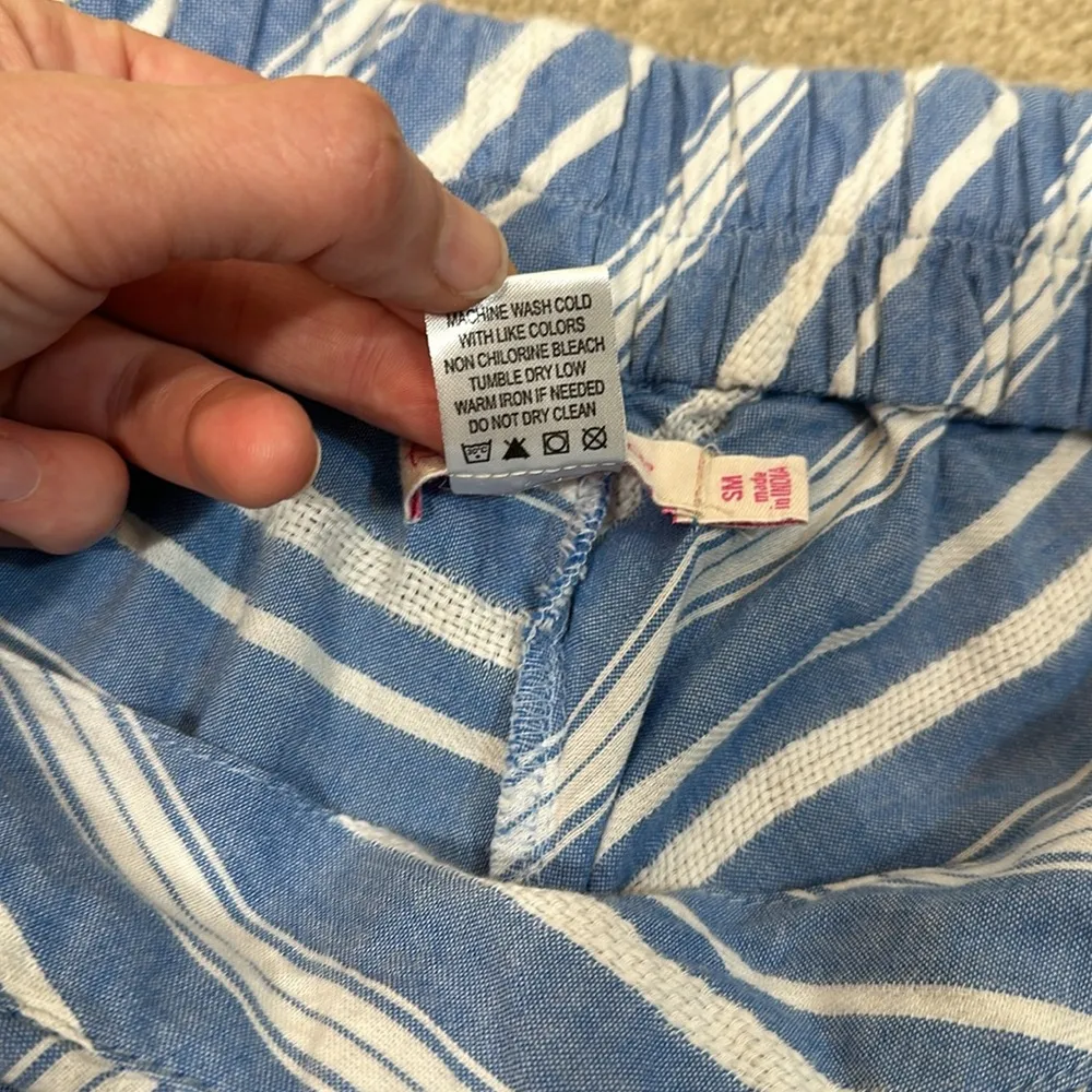 Fresh Produce Assymetric Hem Blue White Summer Beach Stretch Coastal Skirt Small - Image 7