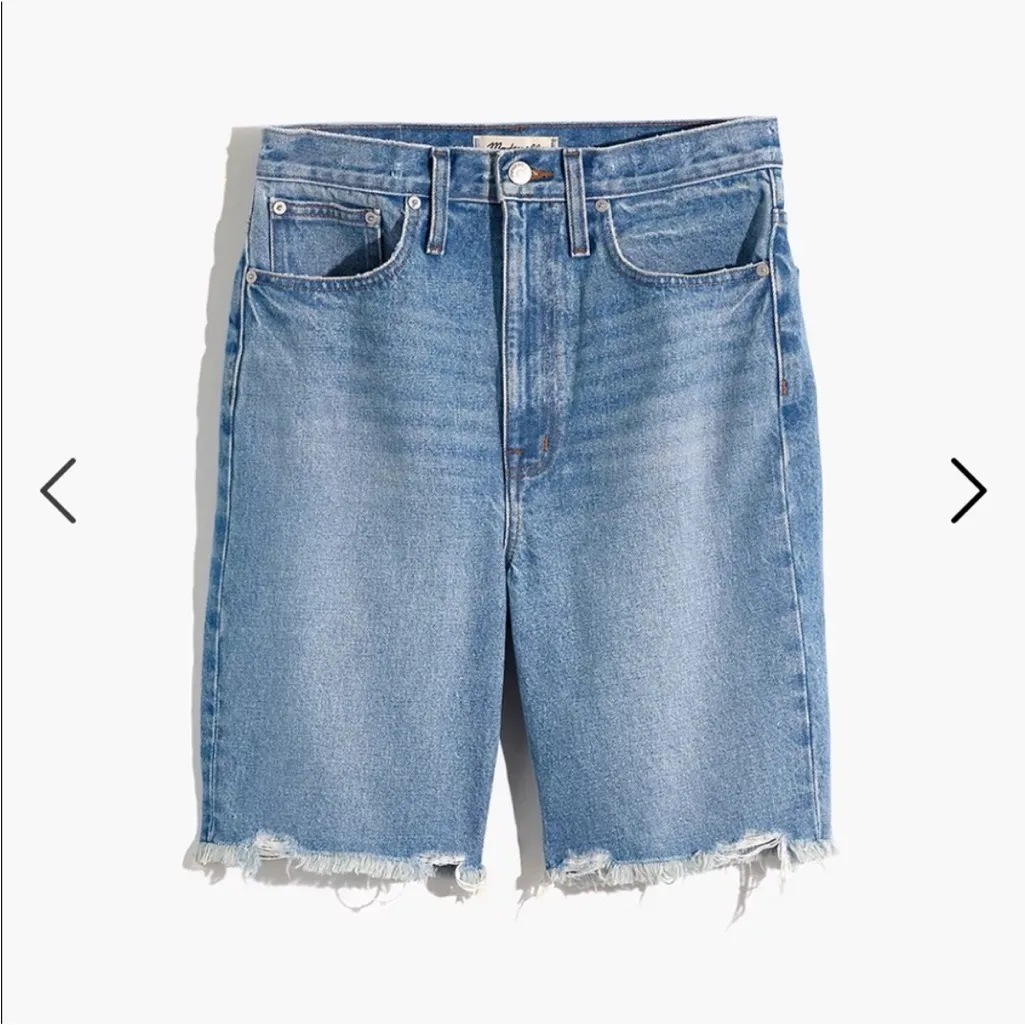 Madewell High-Rise Long Denim Shorts in Hedrick Wash, Sz 26 - Image 3