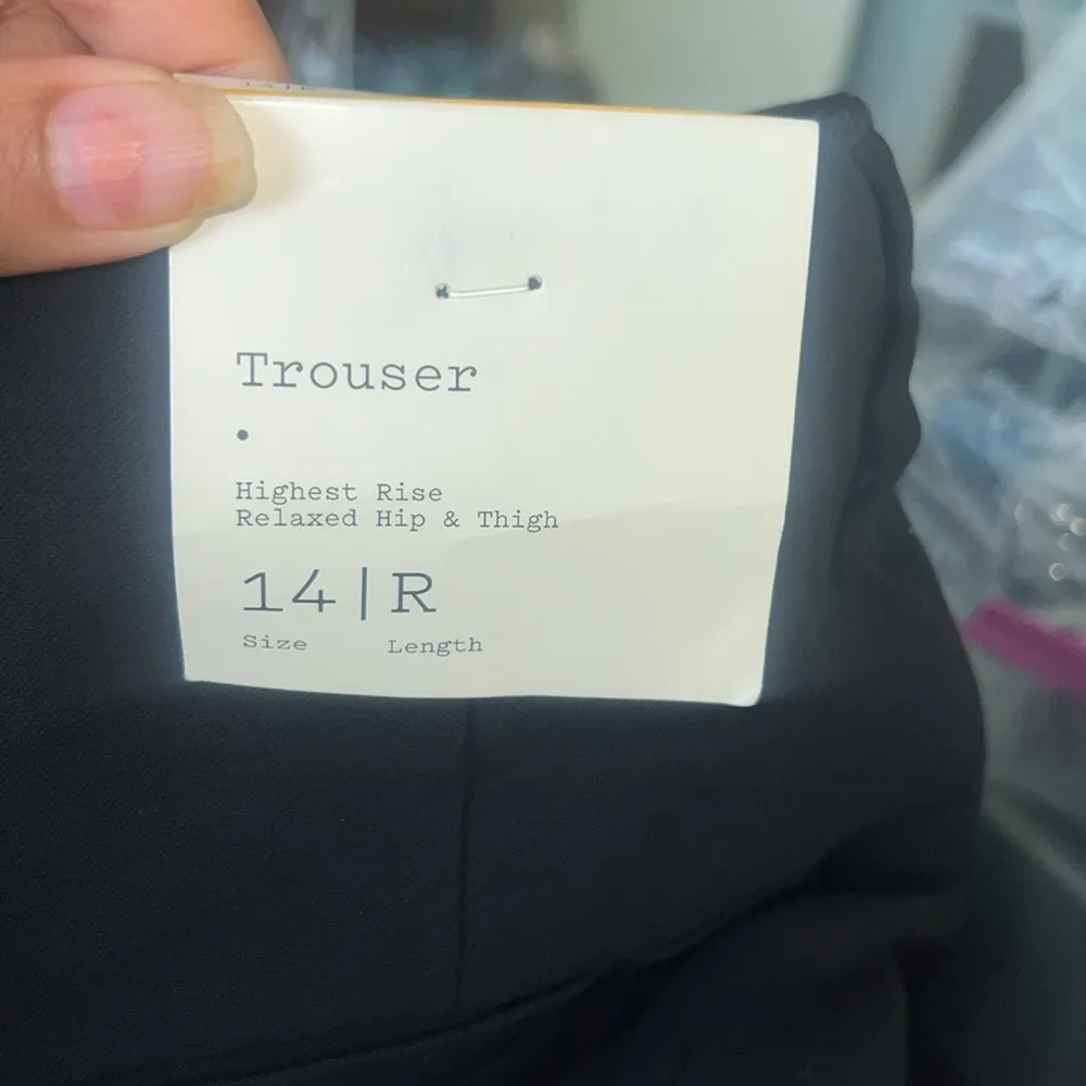 Women's High-Rise Wide Leg Pleated Front Trousers - A New Day - Size 14R - Image 7