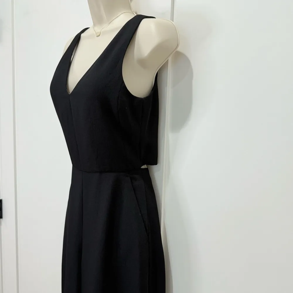 Aritzia Wilfred Ecoulement Jumpsuit Black Tie Cropped Wide Leg Size 0 Classic - Image 9
