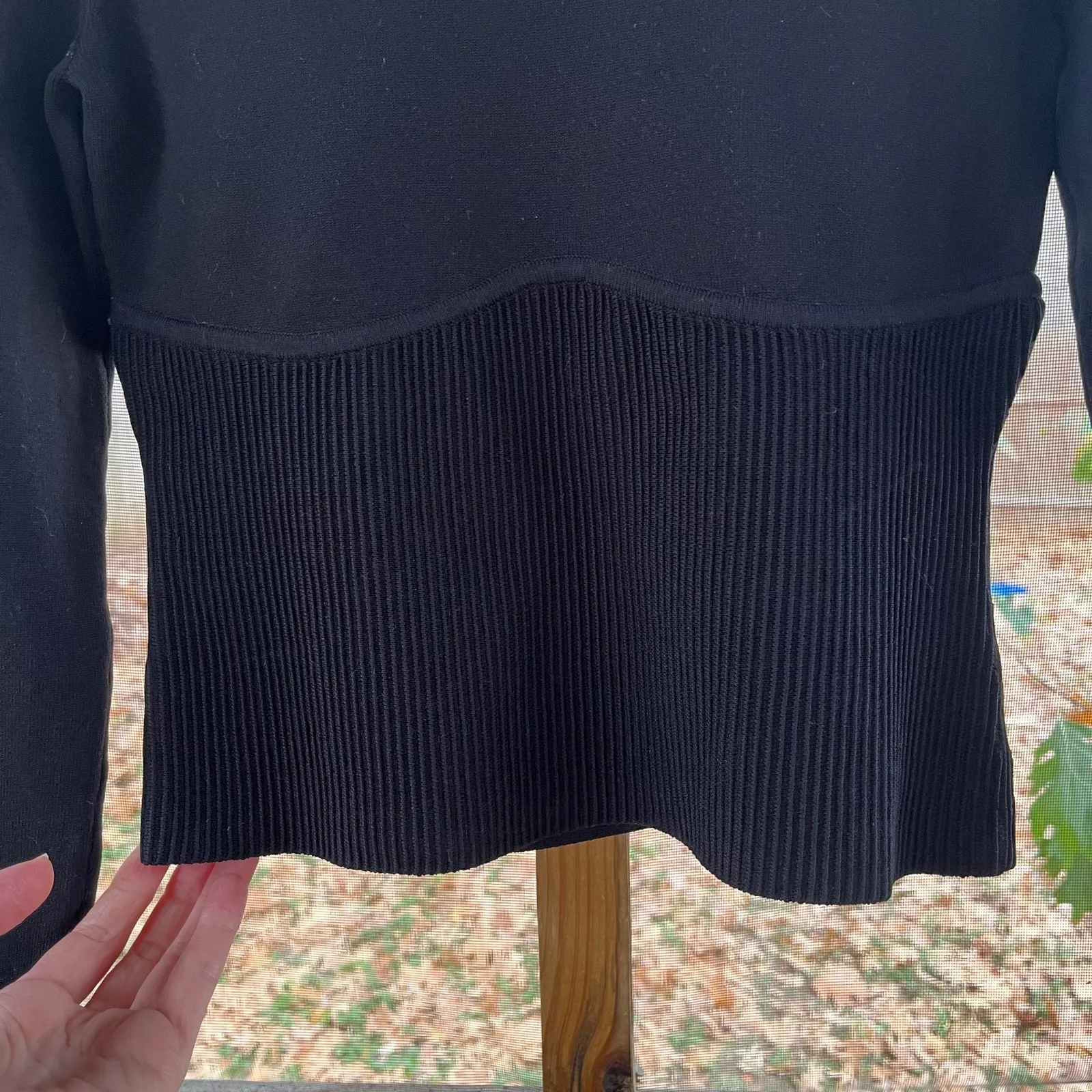 Babaton Women's Black Sculpt Knit Empire Long Sleeve Top Size M. NWOT - Image 3