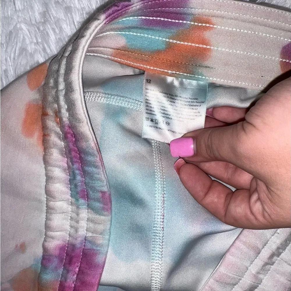 RARE Lululemon Softstream High Rise Short in Tie Dye size 12 Pink Purple Blue - Image 6