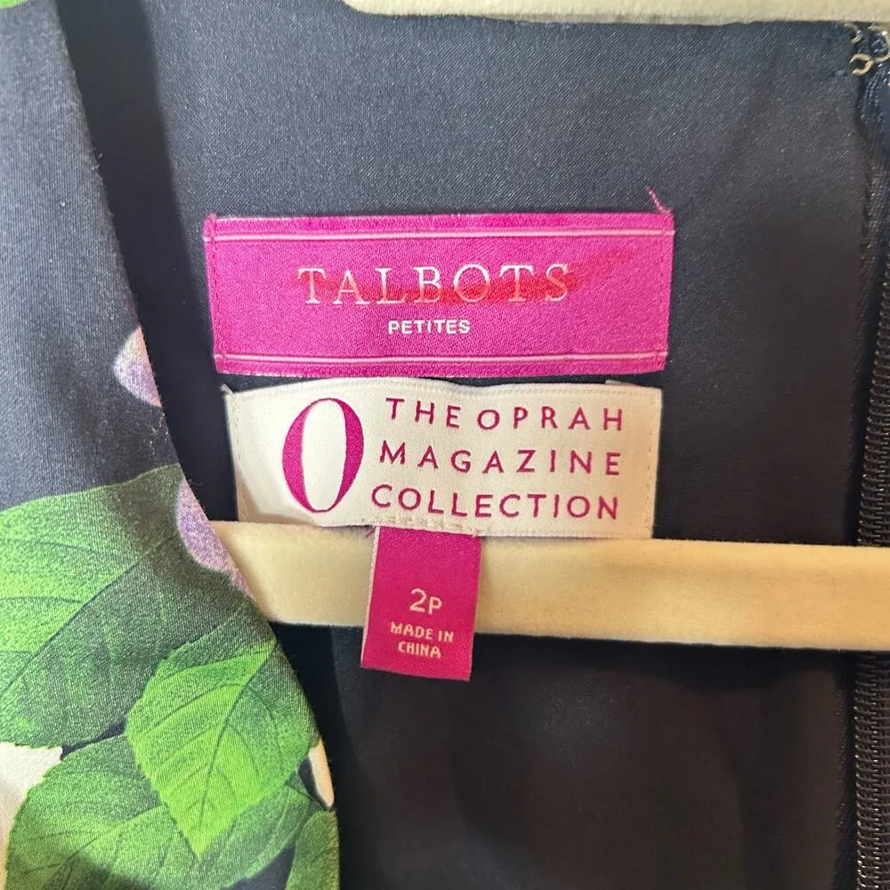 Talbots Dress Women 2P Floral Multicolor Oprah Magazine Collection A-Line Casual - Image 3