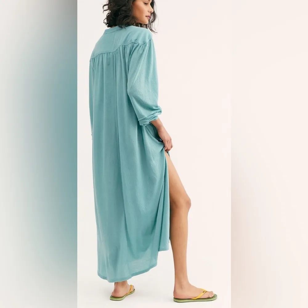 FREE PEOPLE BEACH PRIMROSE MAXI DRESS LOOSE OVERSIZED SIDE SLITS BOHO SIZE XS - Image 12