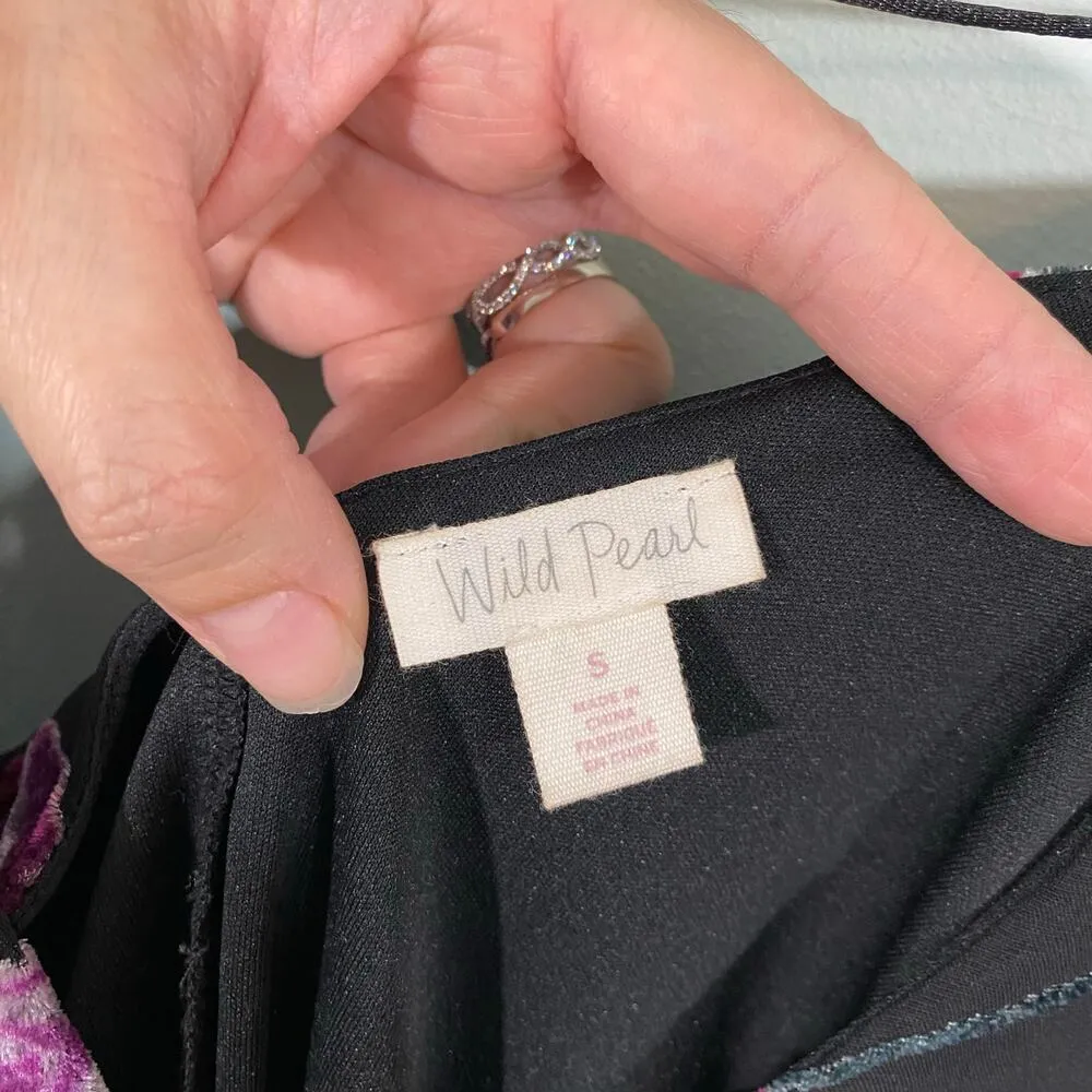 Wild Pearl Women's Multicolor Floral Burnout Velvet Tank Dress Size S Fairy - Image 6