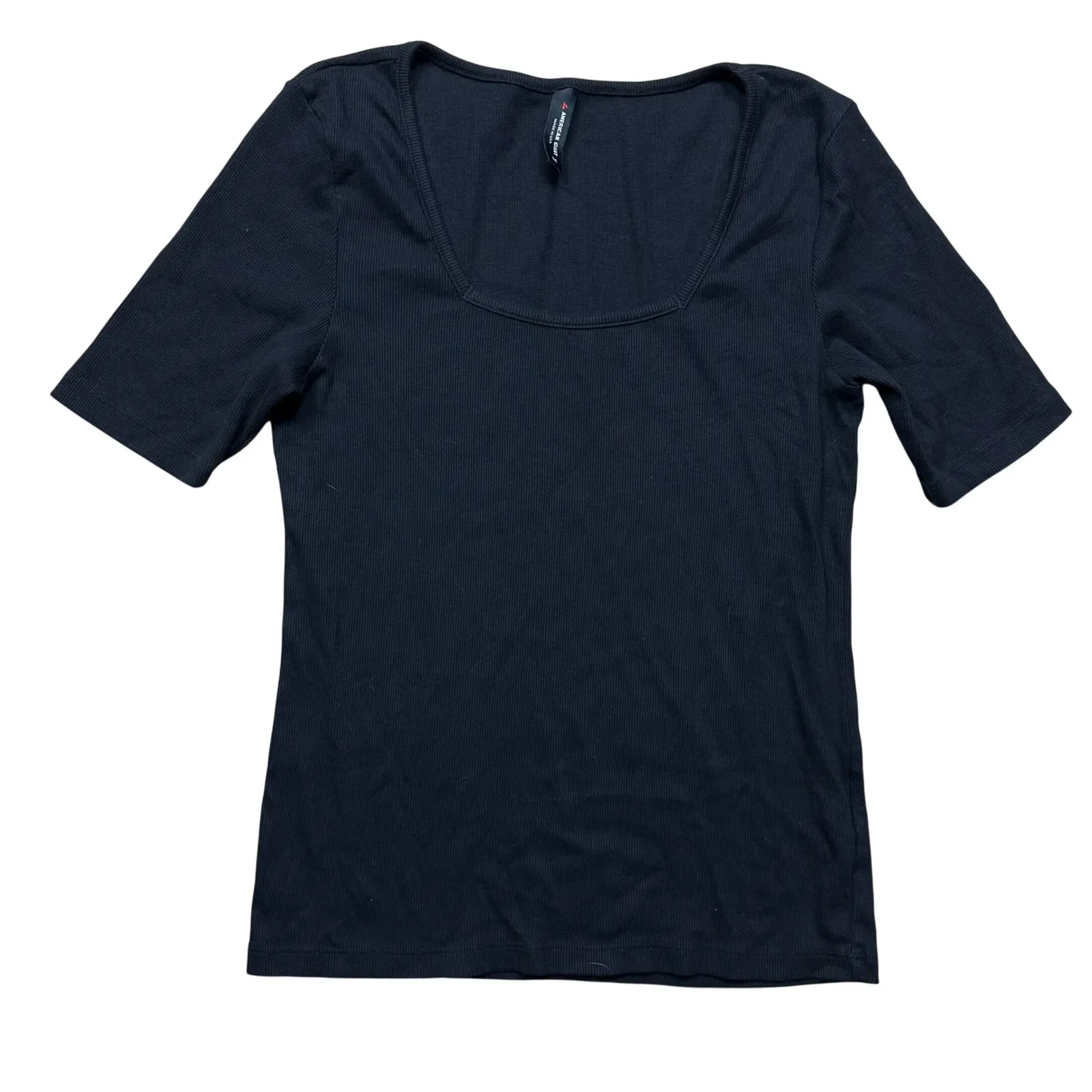 NWOT American Giant Black Women's Luxe Rib Square Neck Tee Size M Size M - Image 3