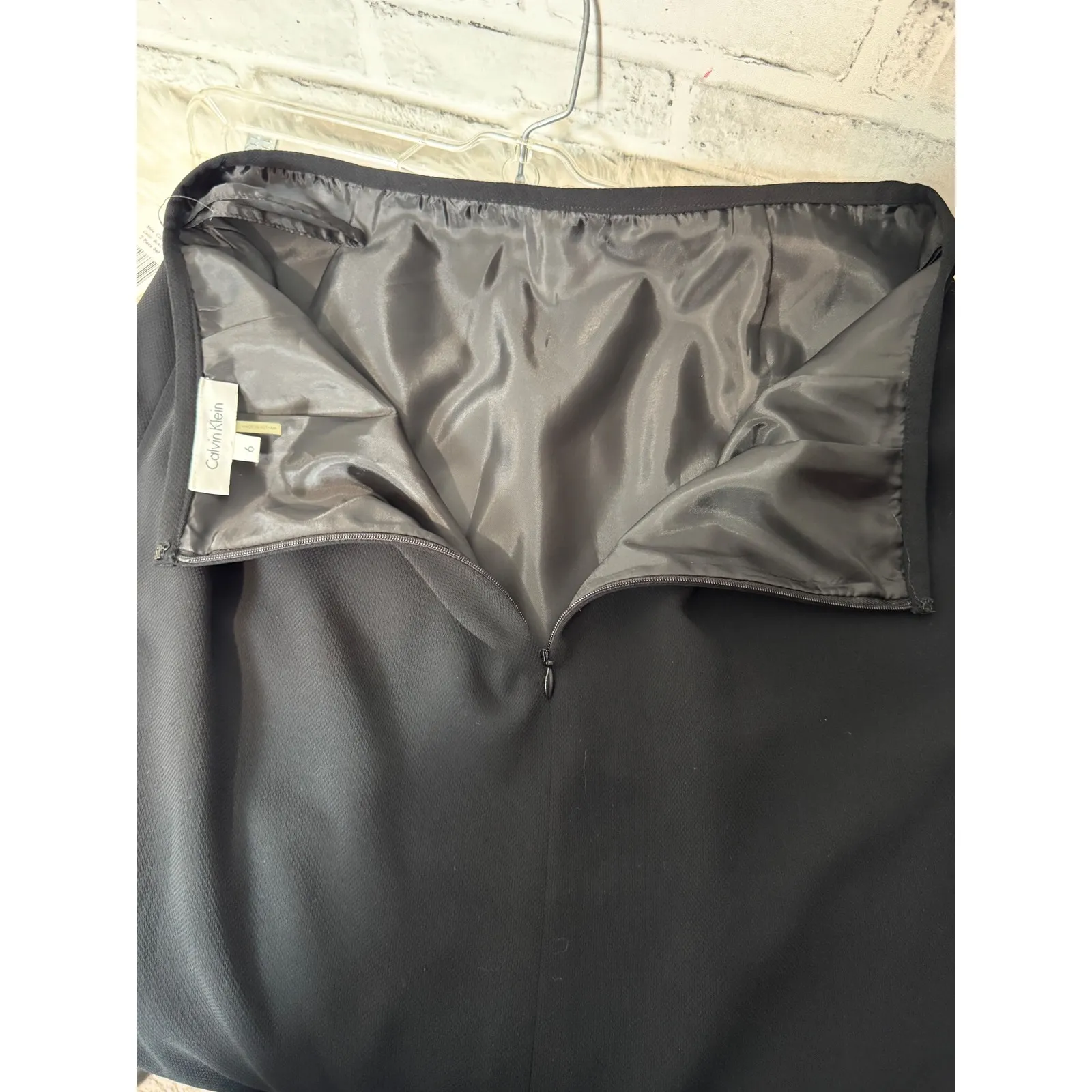 Calvin Klein Womens Black Pencil Skirt Suit Separate Knee Length Size 6 - Image 4