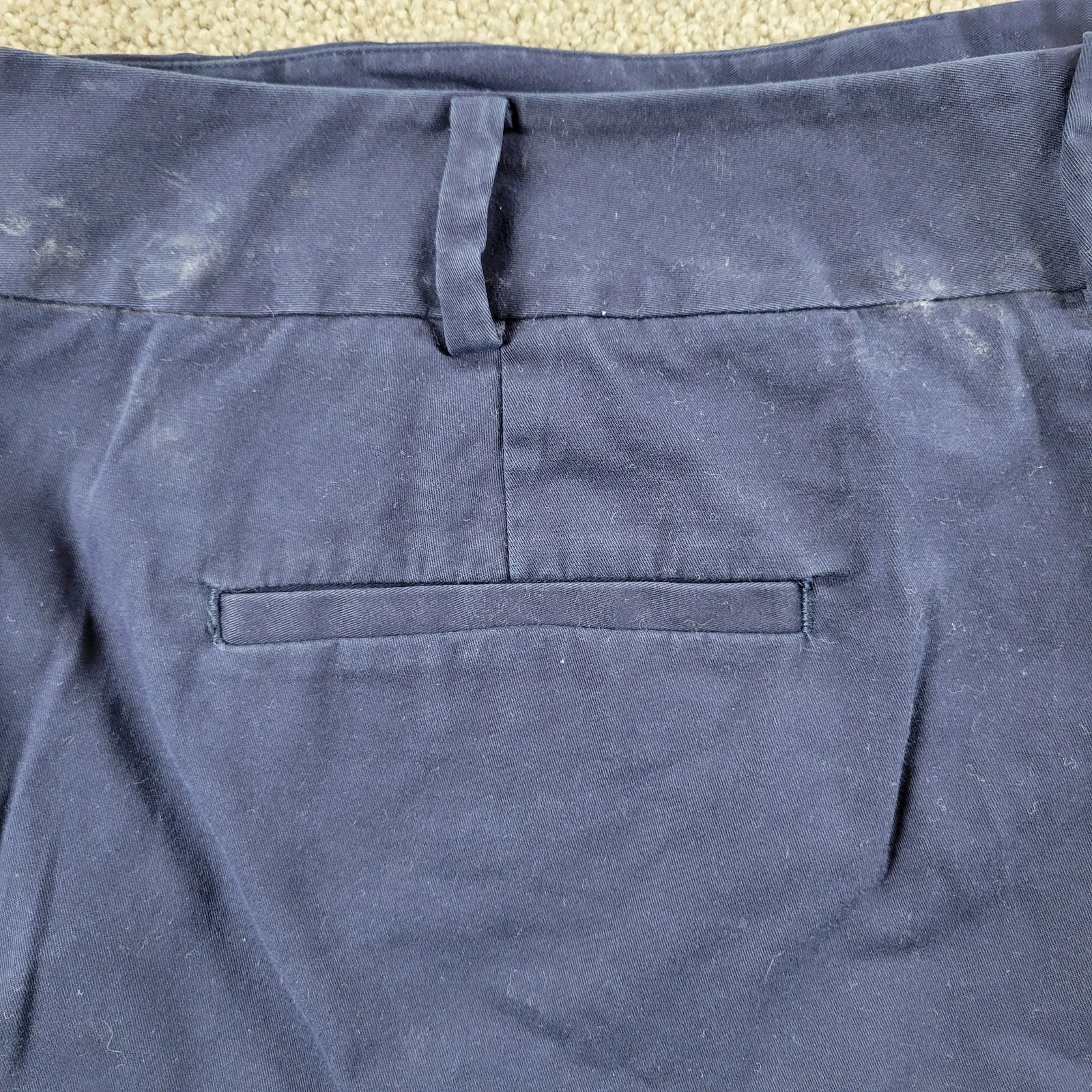 Talbots Womens Shorts‎ 12 Navy Blue 11" Inseam Flat Front Chino Bermuda Casual - Image 12