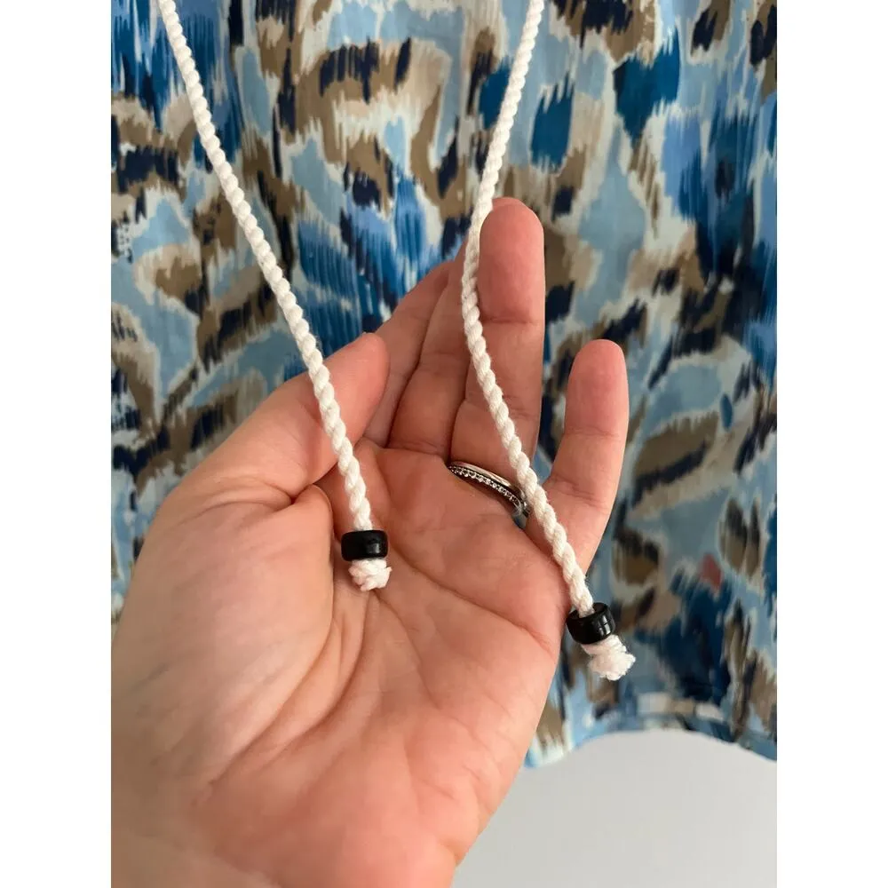 House of Harlow 1960 | Boho Ruffle Abstract Floral Top | Zoe Blue | Sz S - Image 7