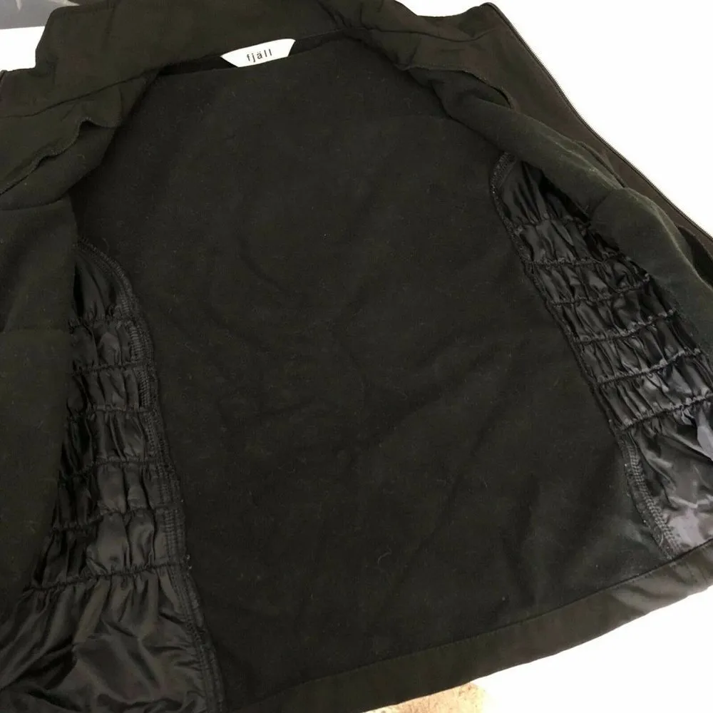 Fjall Womens Vest Full Zip Pockets Ruched Sides Mock Neck Black Size L Size L - Image 4