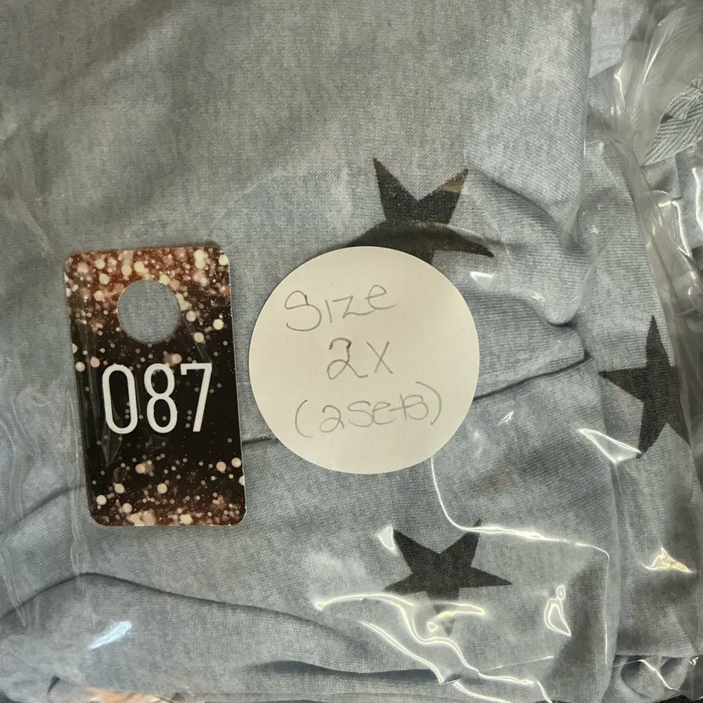 Star Print Grey Sleepwear Set Size 2X - Image 6