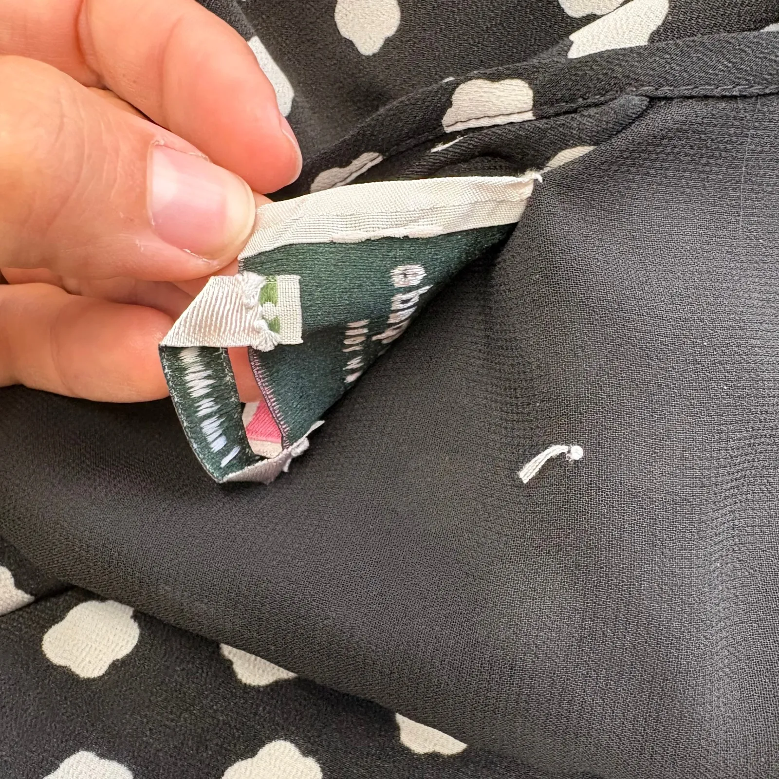 Kate Spade New York Women's Ruffle Tiered Polka Dot Dress Long Sleeve Retro‎ L - Image 9