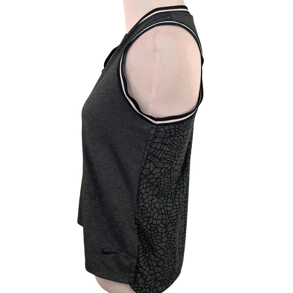 Nike V-Neck Grey Dri-Fit Contrast Golf Polo Tank Size Small - Image 6