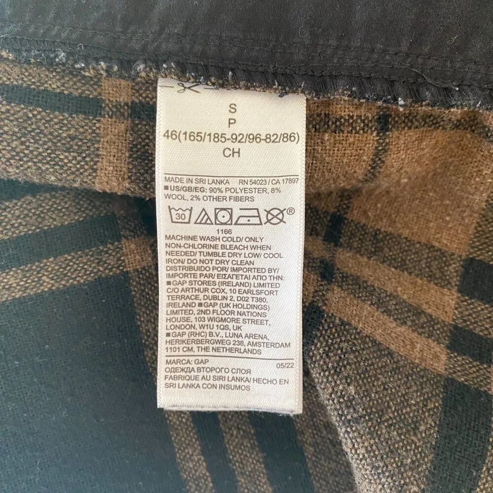 women's size small brown and black collared long sleeve flannel shirt jacket - Image 10