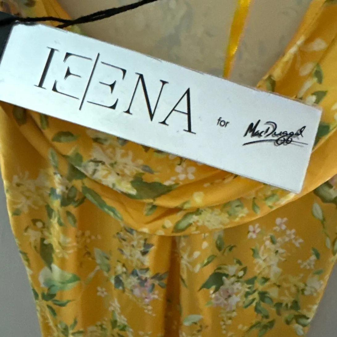Mac‎ Duggal Ieena Floral Empire Waist Bias Cut Sleeveless Trumpet Gown Size 0 - Image 13
