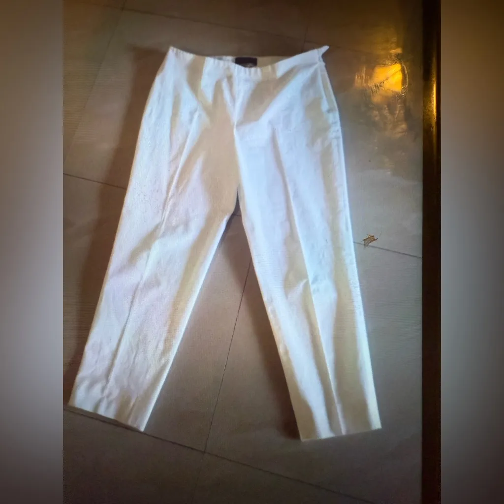 Piazza Sempione Audrey White Cotton Cropped Tapered Pants - CPA 350031 size 46 - Image 4
