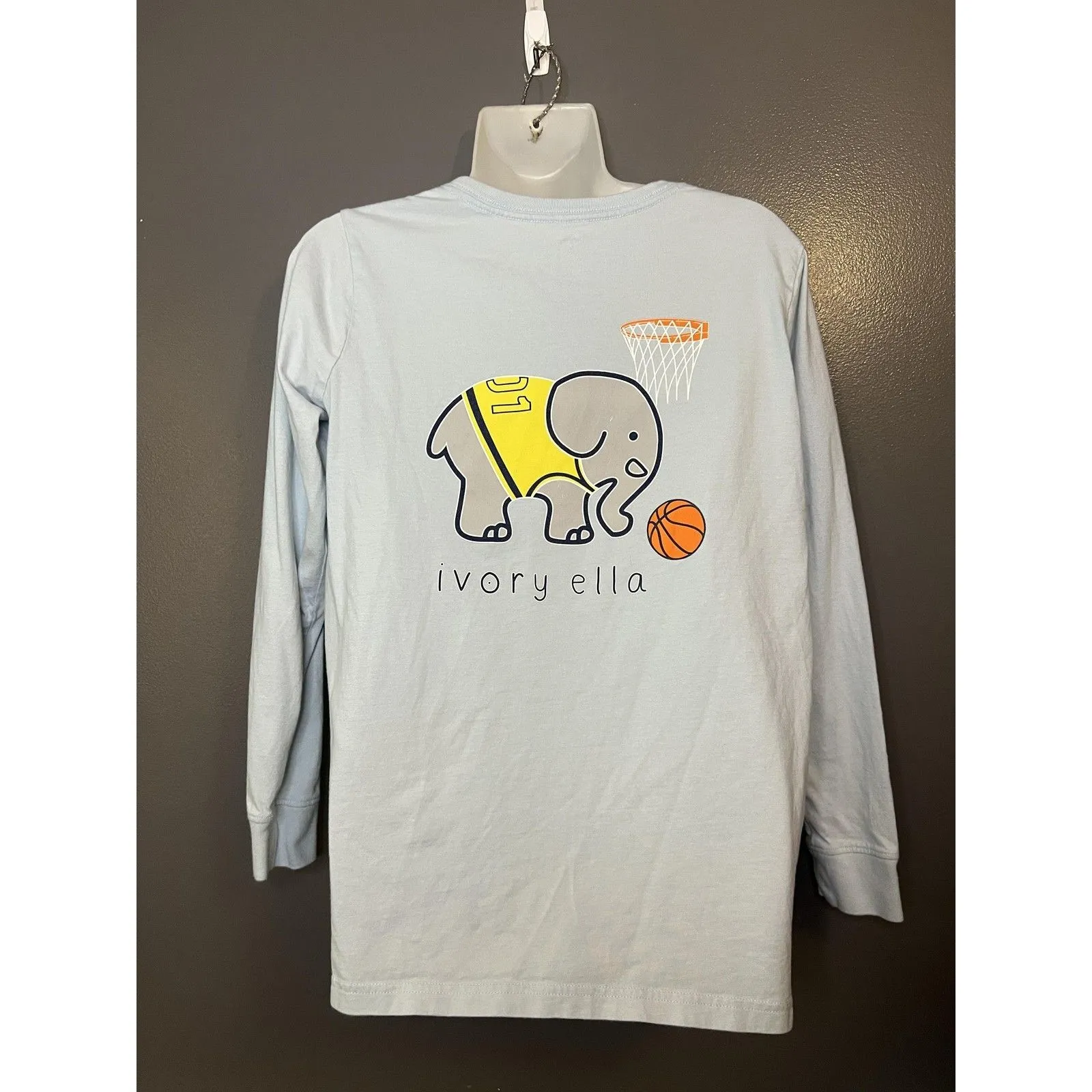 Ivory Ella Shirt Womens Small Light Blue Long Sleeve Basketball Graphic - Image 2