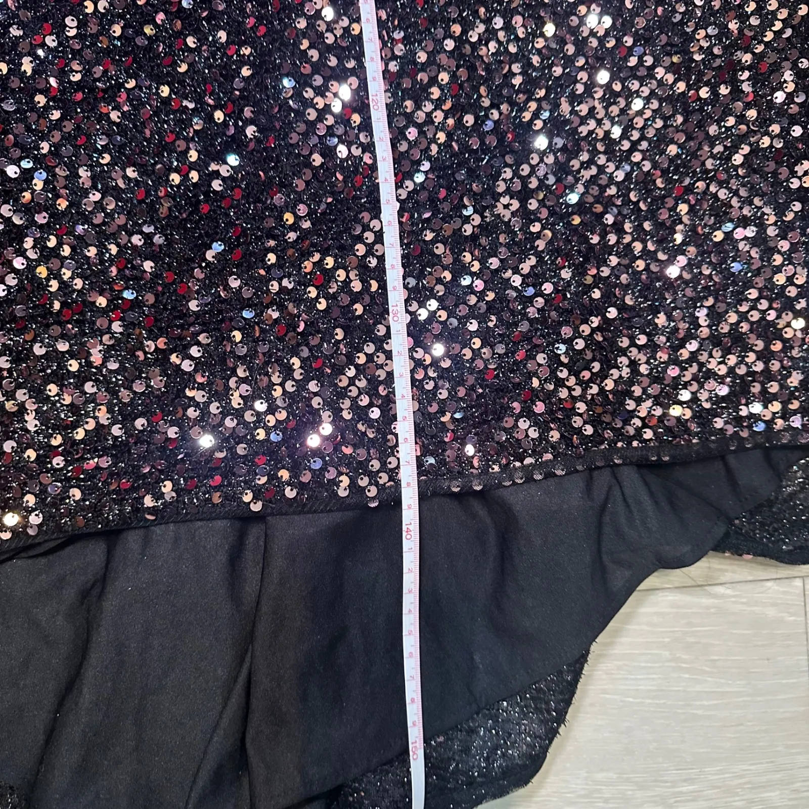 Mac Duggal Ieena Sequin Evening Slip Gown Black Rose gold holiday dress Size 6 - Image 8