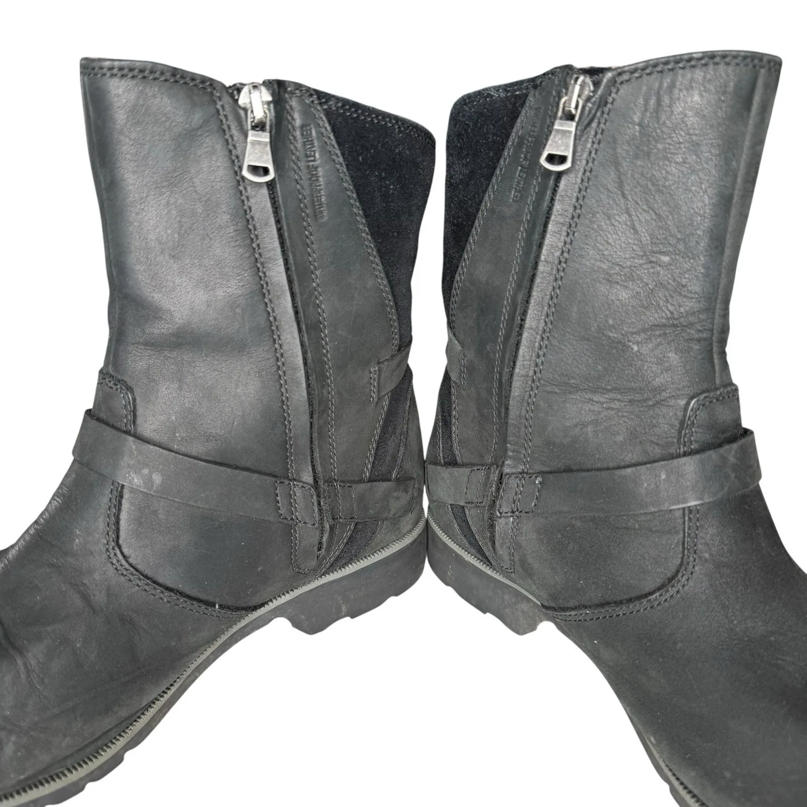 Teva 9.5 De La Vina Dos‎ Black Leather Suede Waterproof Zip Up Buckle Boots - Image 8