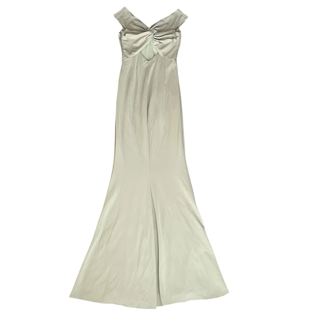 Katie May Women’s Liu Off Shoulder Light Green Twist Front Formal Maxi Dress S - Image 7