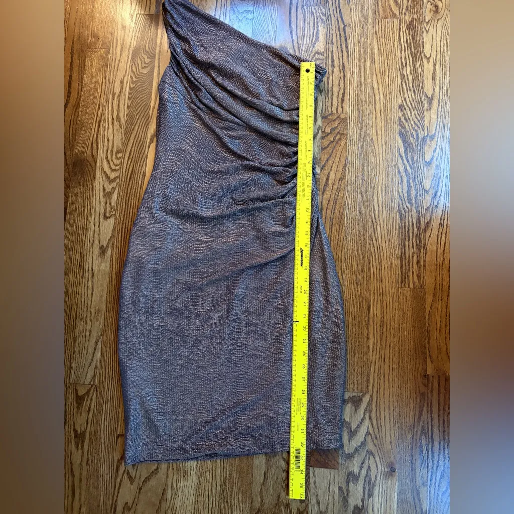 LAUREN Ralph Lauren Bronze Gold One-Shoulder Cocktail Dress – Size 10 - Image 6