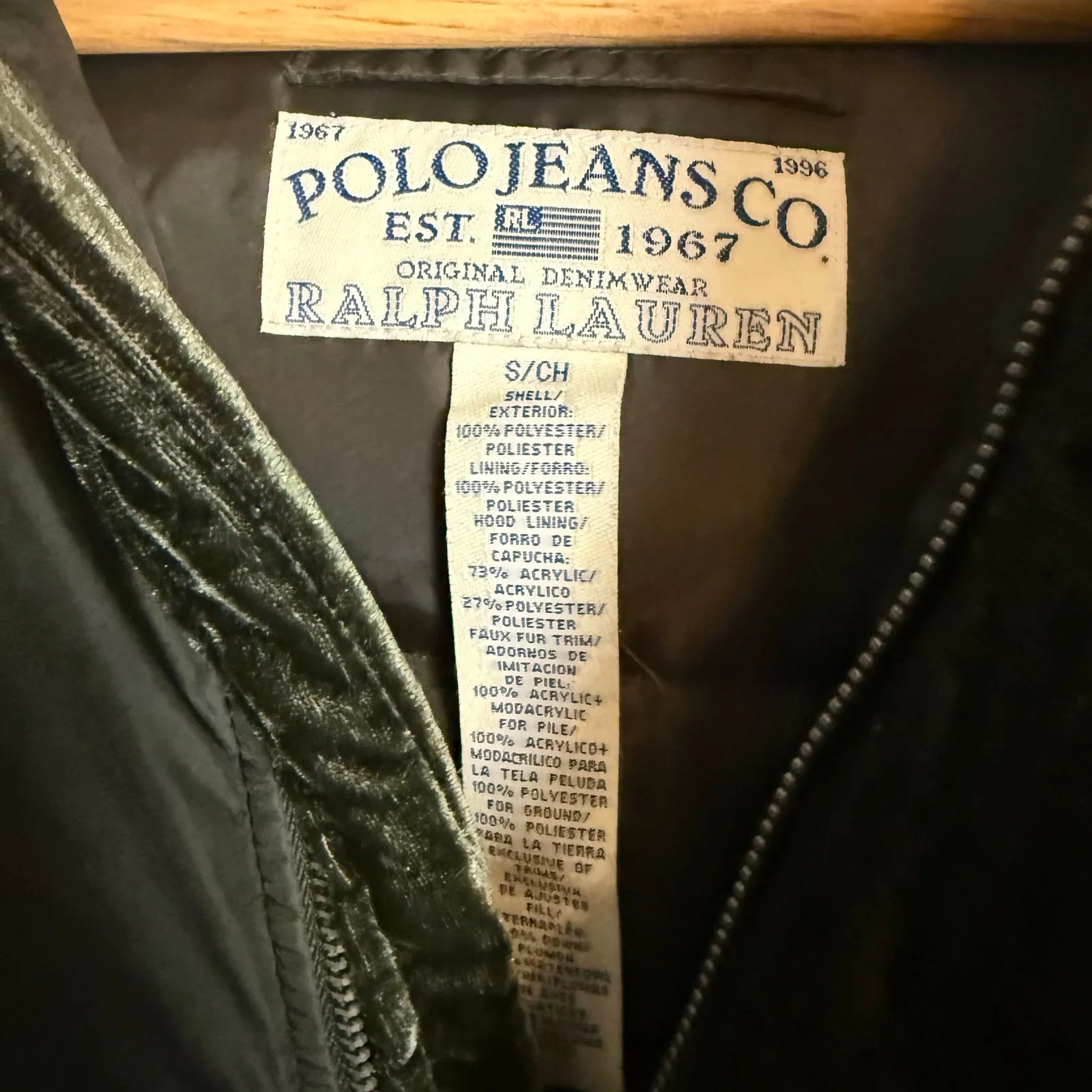 Vintage Polo Jeans 90s Y2K Green Hooded Bomber Puffer Jacket Small - Image 2