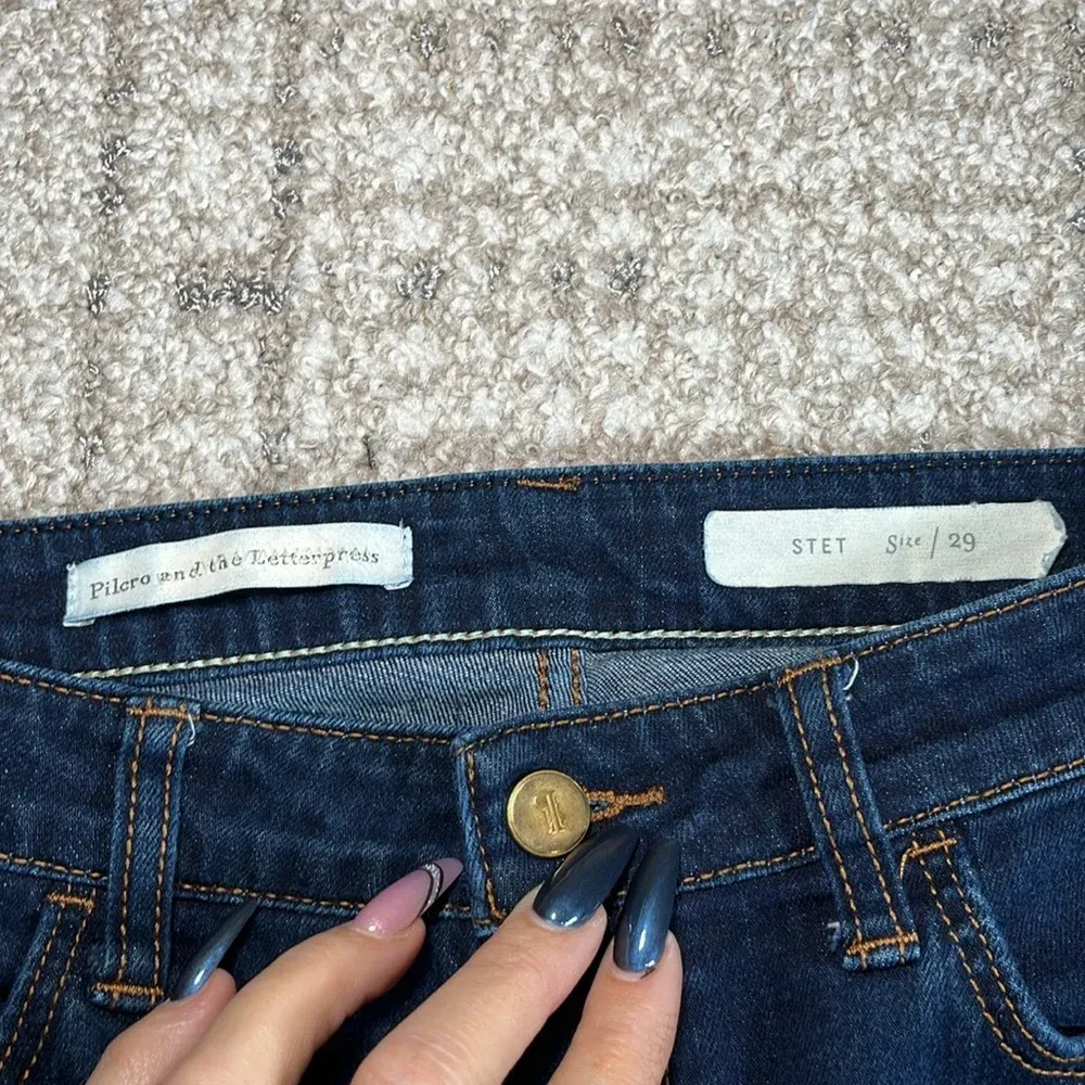 Anthropologie‎ Pilcro And The Letterpress Stet Cropped Ankle Jeans Dark Wash - Image 4