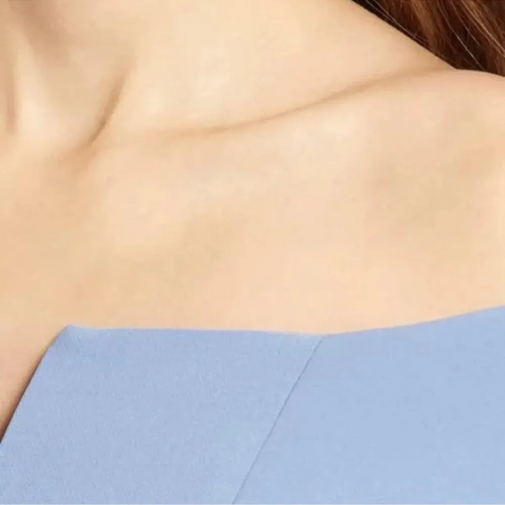 NWT Dessy Collection Notched Off the Shoulder Crepe Floor Length Gown Lark 8 - Image 12