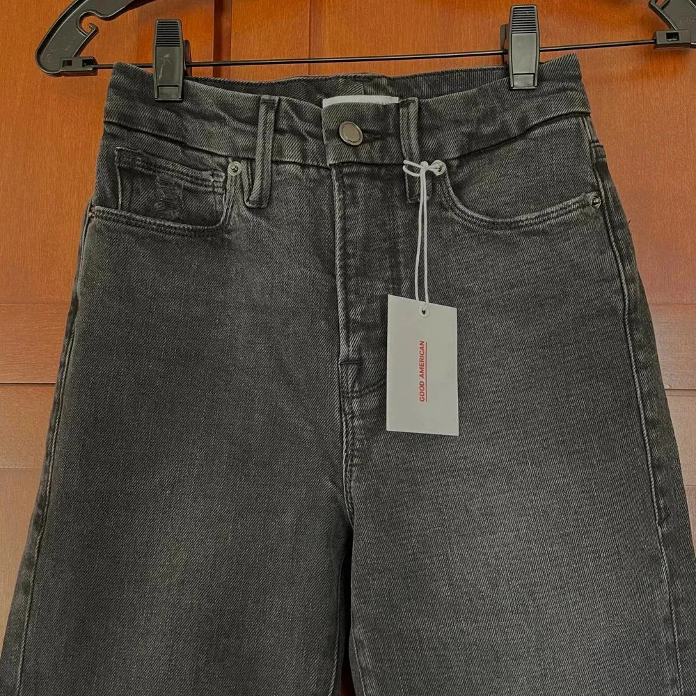 Good American Good Classic Jeans Skinny Fit Stretch Black Size 00 24 NEW - Image 3