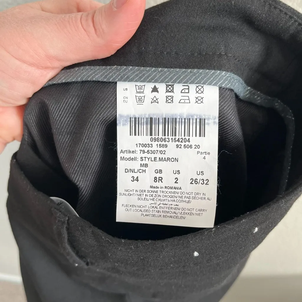 Brax Feel Good womens Maron Black Tapered Dress Trousers Size 26 - Image 13