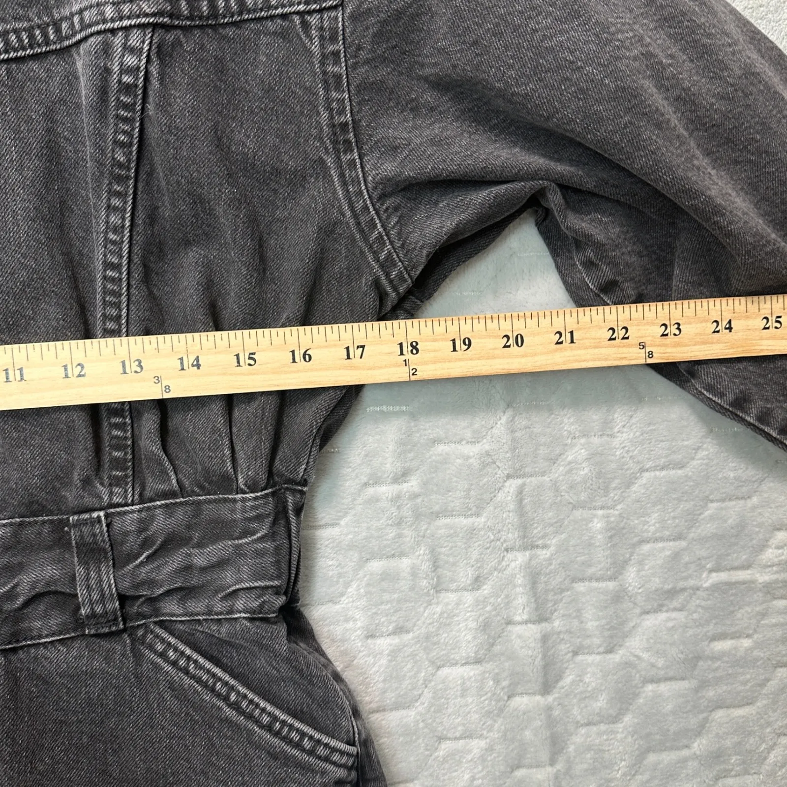 90s Y2K Topshop Womens Denim Zip Mini Dress Black Washed Size US 6 Grunge Retro - Image 6