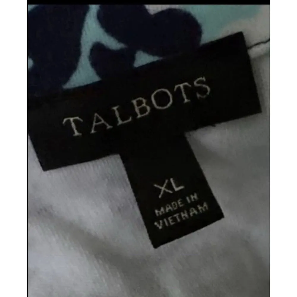 Talbots dress blue portrait picture collar classic Geometric Size XL Resort Zip - Image 7