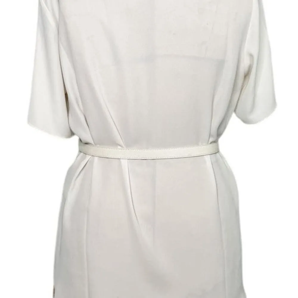 Fendi vintage white leather gold double buckle adjustable belt size 80 CM / 32” - Image 3