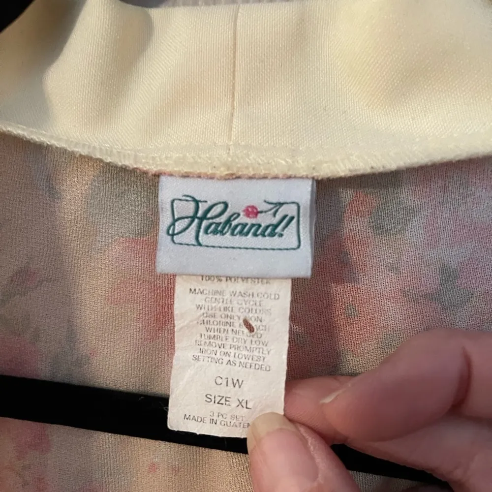 Haband! vintage blazer jacket yellow & pink floral. Size XL - Image 3
