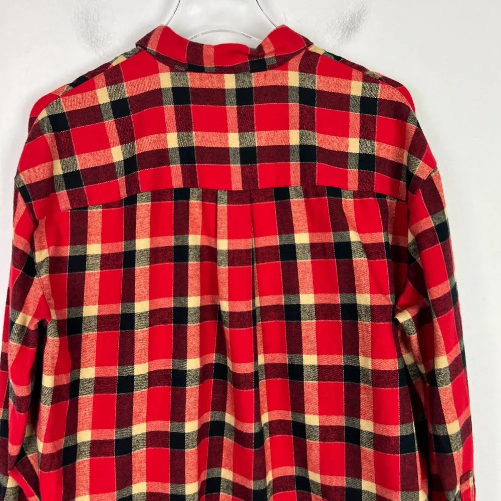 Madewell Flannel Westlake Shirt in Newfield Plaid Red Size Small S EUC I2375 - Image 9