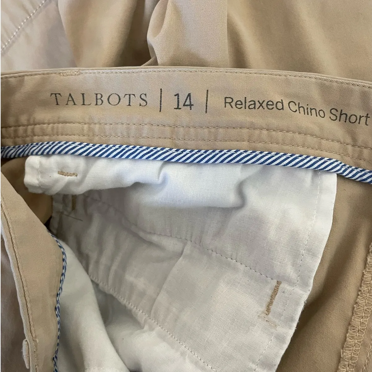 Talbots Women Shorts Size 14 Beige Relaxed Chino Preppy‎ Sustainable Neutral - Image 7